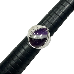 Chevron Amethyst 925 Unisex Gemstone Ring size 8.75